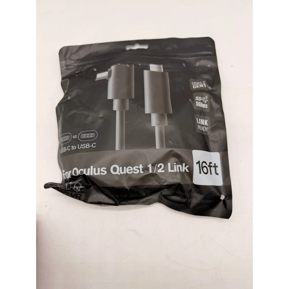 Oculus Quest 1/2 Link Cable 5m (16ft) USB 3.2 GEN 1 USB-C To USB-C 5Gbps